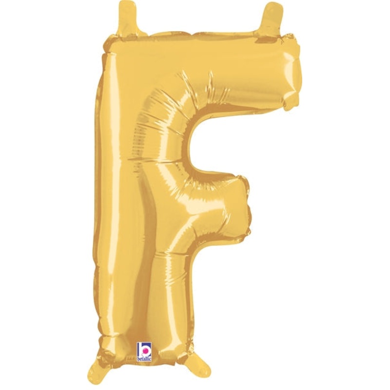 7" Airfill Only (requires heat sealing) Megaloon Jr. Letter Balloons F Gold