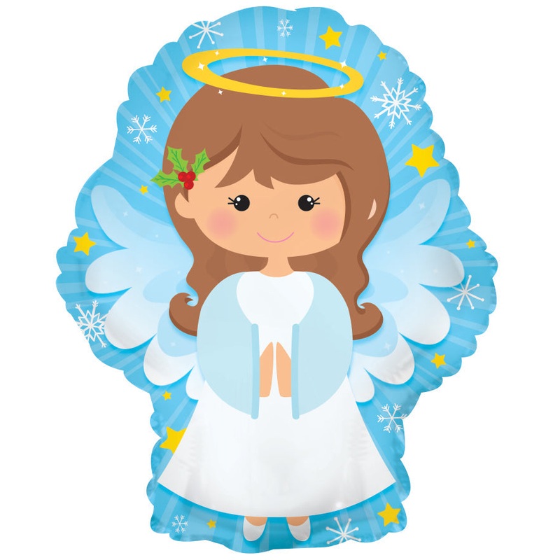 9" Airfill Only Foil Balloon Christmas Angel