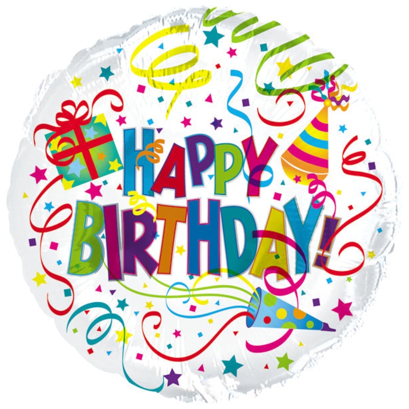 9" Airfill Only Happy Birthday Party Hat Horns Balloon