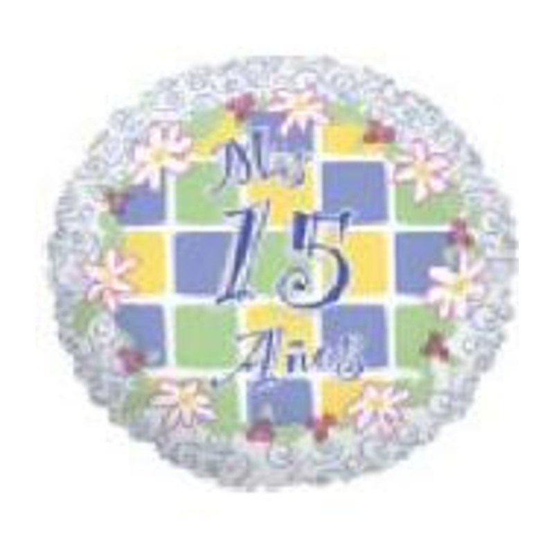 9" Airfill Only Quince Anos Swirl Daisies Balloon (Spanish)