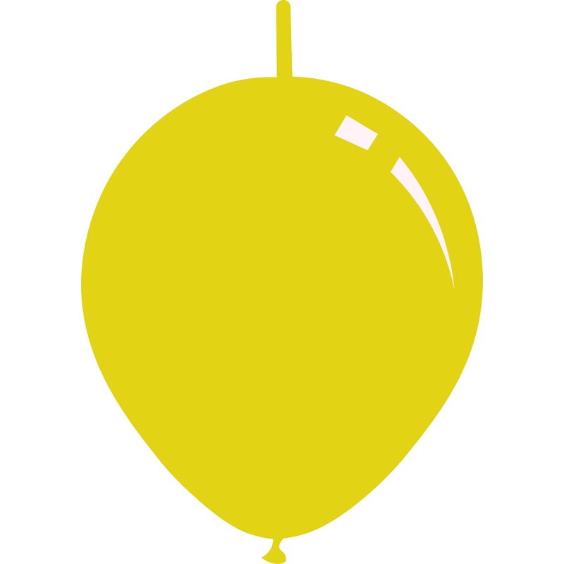 11" Metallic Yellow Decomex Linking Latex Balloons (100 Per Bag)