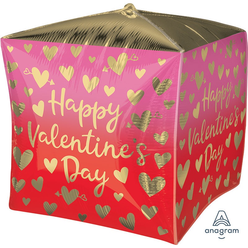 15" UltraShape Cubez Happy Valentine's Day Foil Balloon