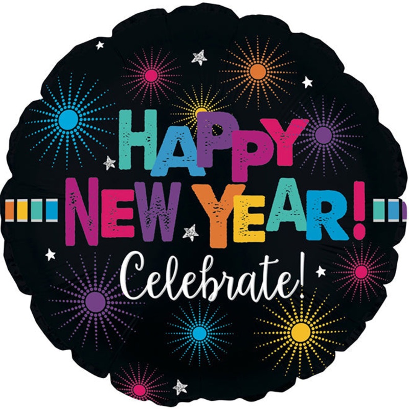 17" Happy New Years Celebrate Foil Balloon