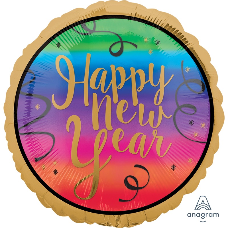 18" Colorful New Year Balloon