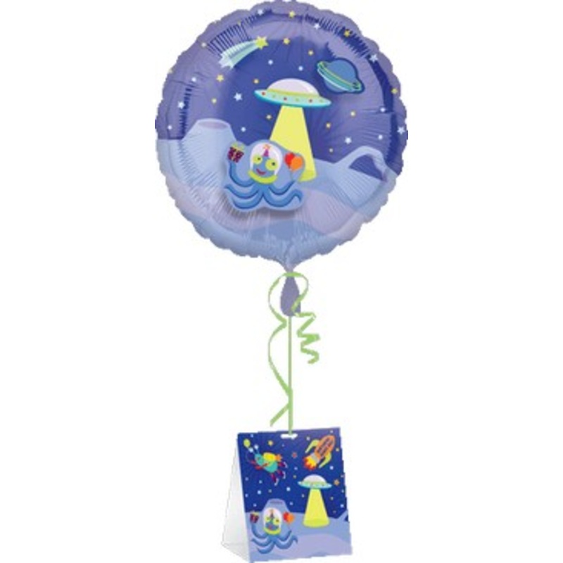 18" Decorate Own Balloon Outerspace with Weight