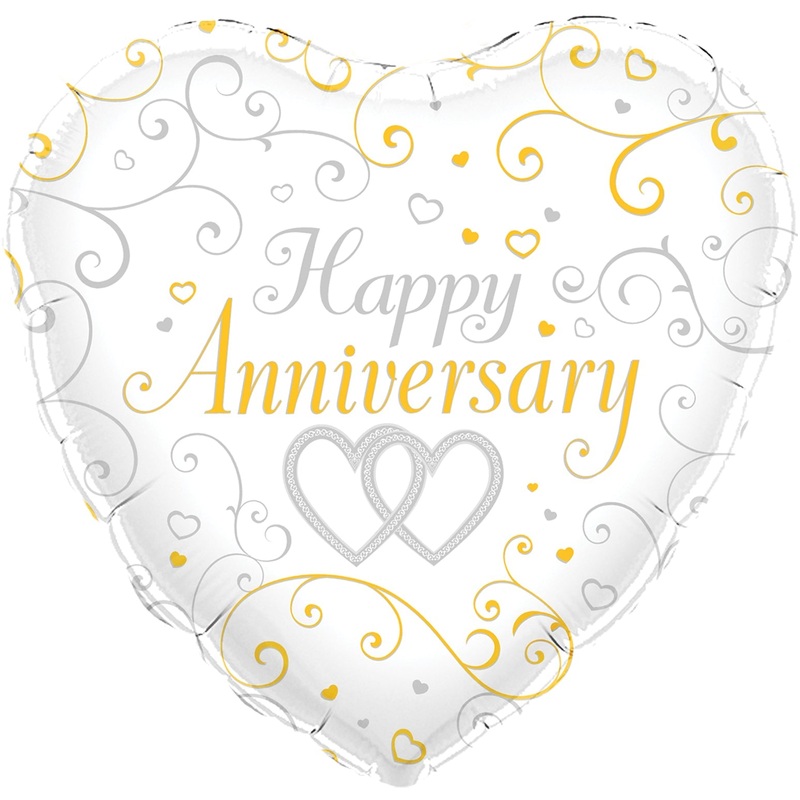 18" Happy Anniversary Oaktree Foil Balloon