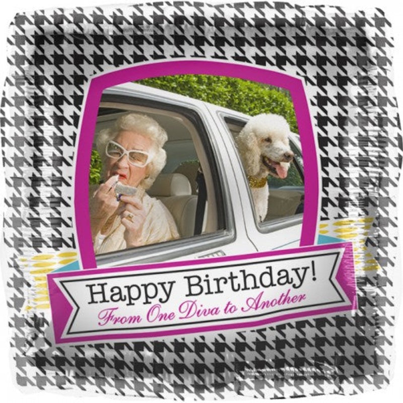 18" Happy Birthday Diva Foil Balloon