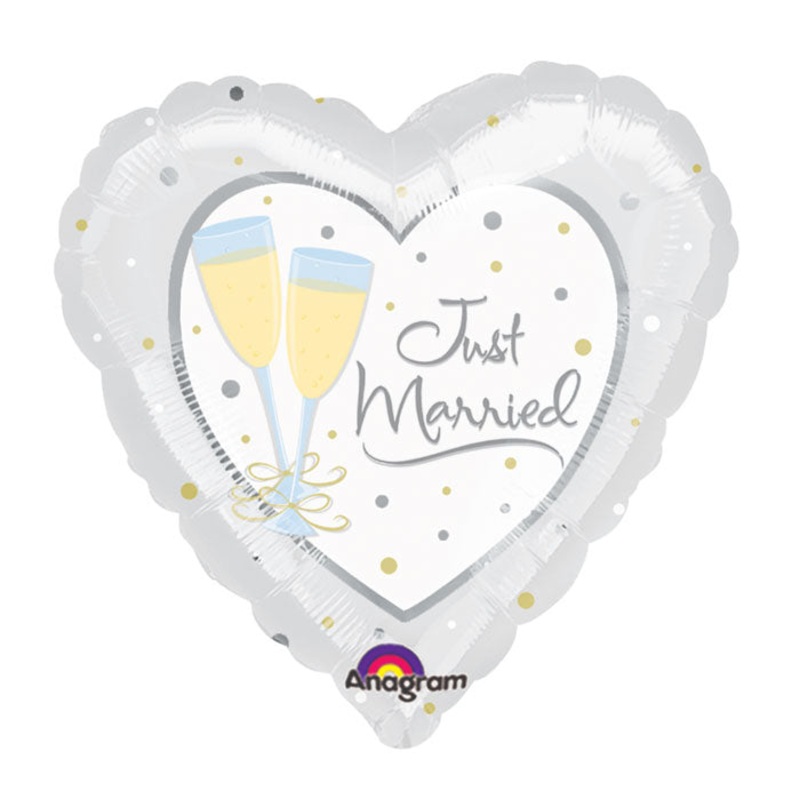 18" Just Married Mylar Balloon