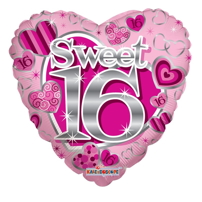 18" Sweet 16th Pink Balloon