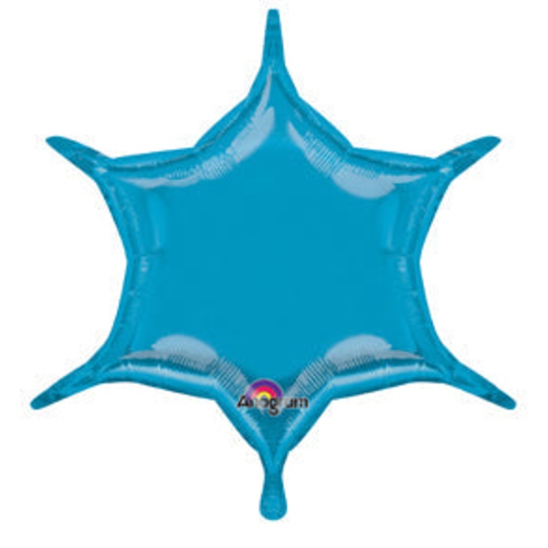 22" Blue 6-Point Star Foil Balloon
