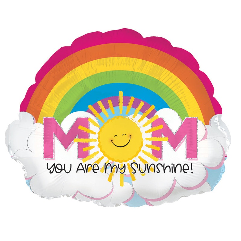 22" Mom Sunshine Rainbow Foil Balloon