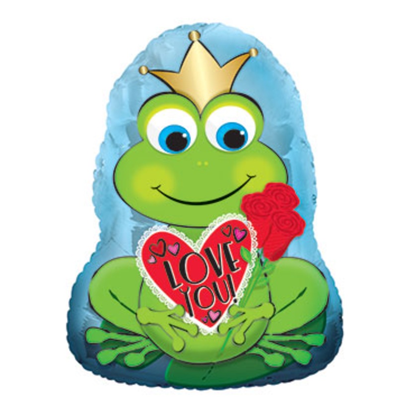 22" Royal I Love You Frog Foil Balloon