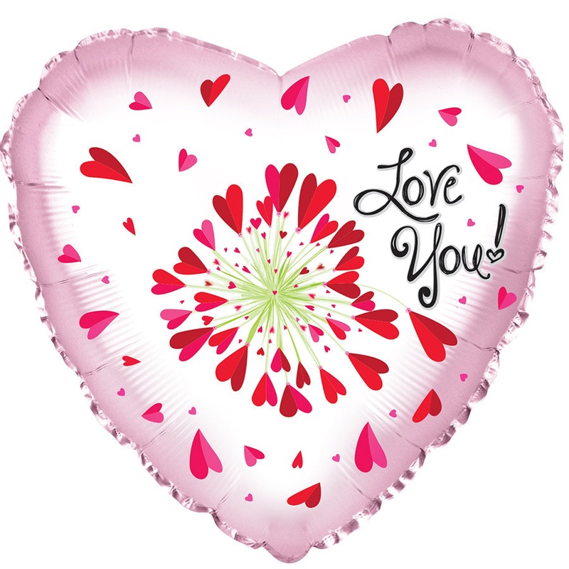 24" Love You Flower Foil Balloon