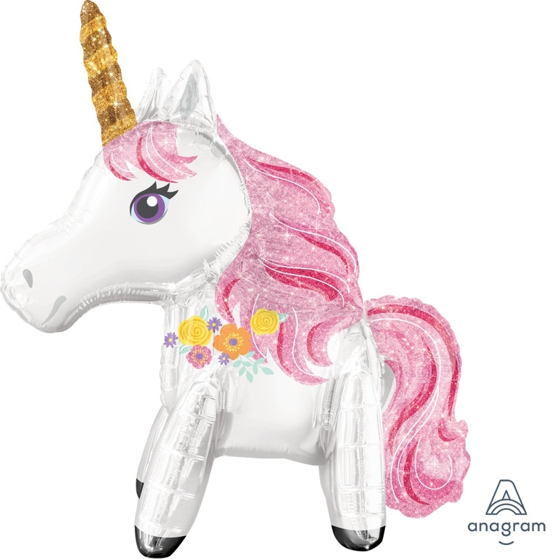 25" Airfill Only Standing Magical Unicorn Multi Foil Balloon