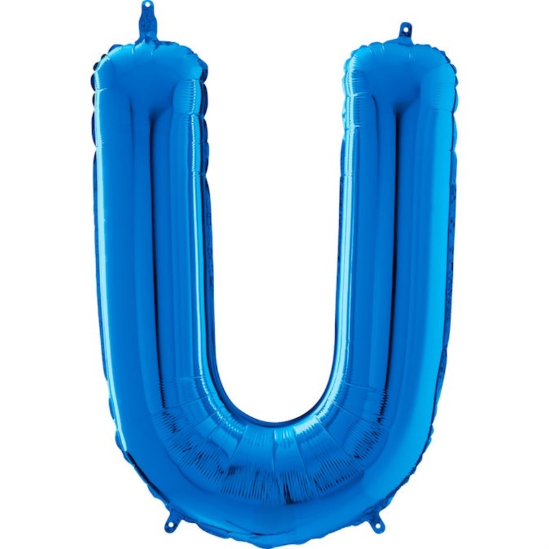 26" Midsize Letter Shape U Blue Foil Balloon