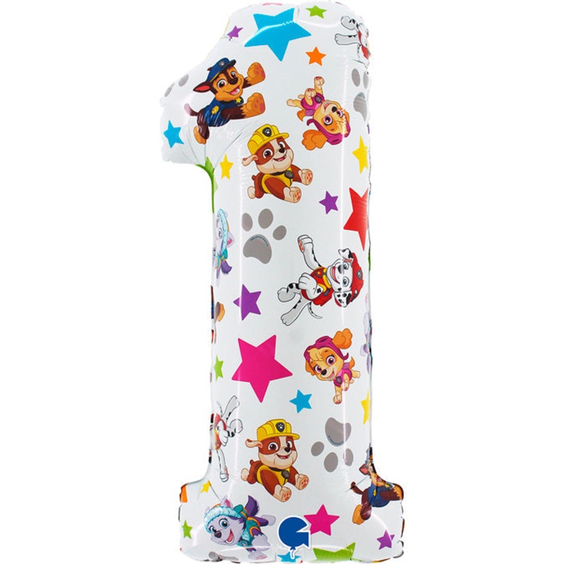 26" Paw Patrol Number One Foil Balloon