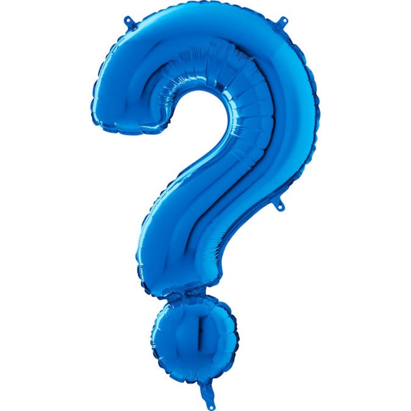 26" Symbol Question Mark Blue Foil Balloon