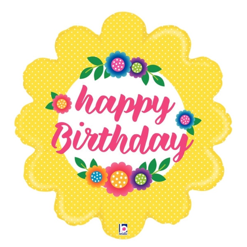 29" Foil Shape Flower Birthday Foil Balloon