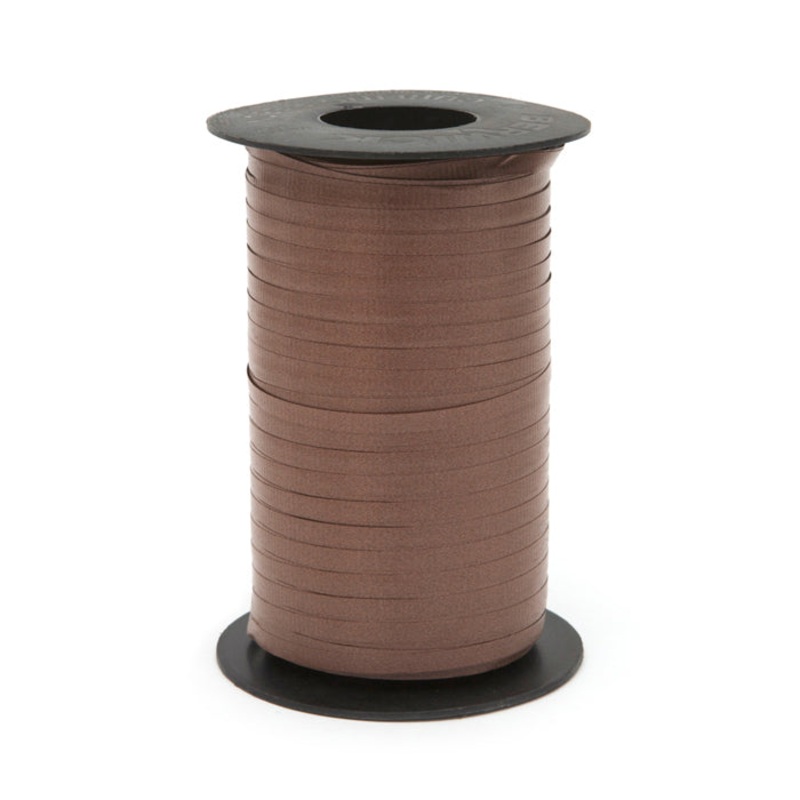 3/16" Poly Balloon Curling Ribbed Ribbon Chocolate