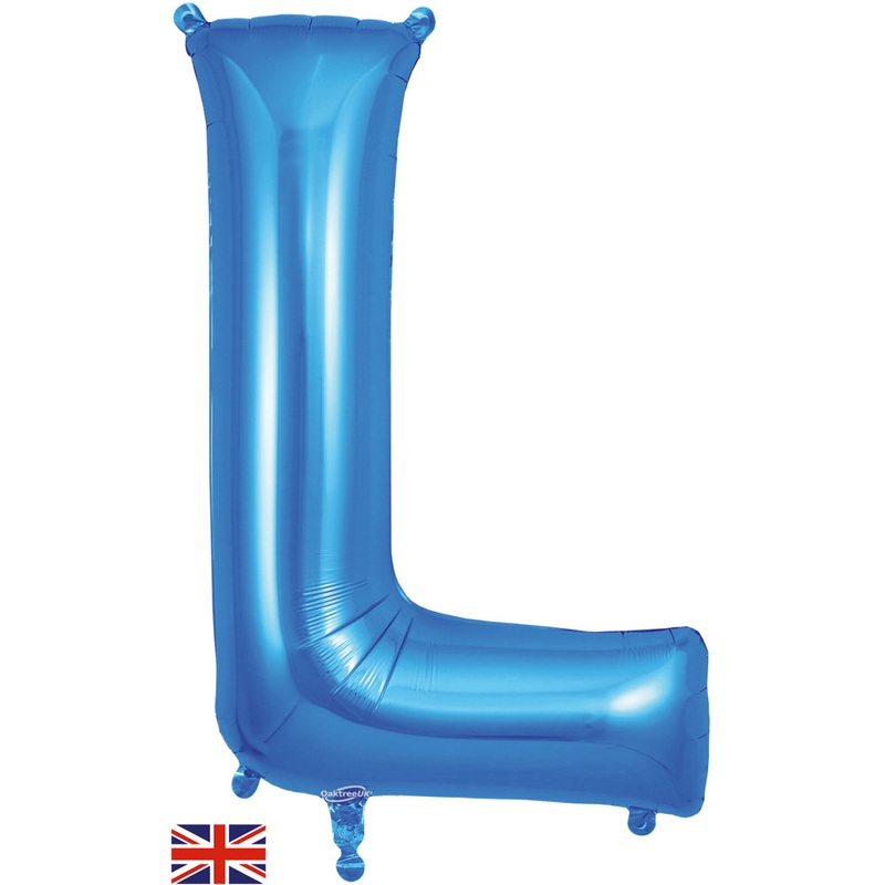 34" Letter L Blue Oaktree Brand Foil Balloon