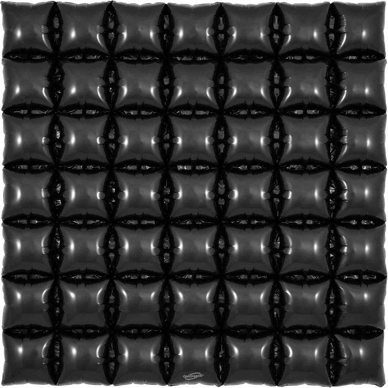 36" Black 7x7 Squares Waffle Wall Foil Balloon