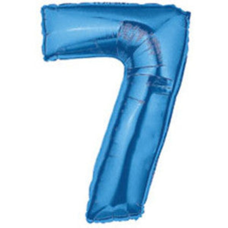 40" (34" Inflated) Large Number Balloon 7 Blue