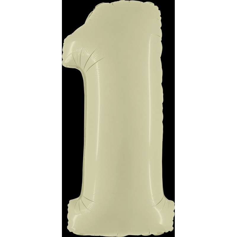 40" (34" Inflated) Number "1" Satin Olive Green Foil Balloons