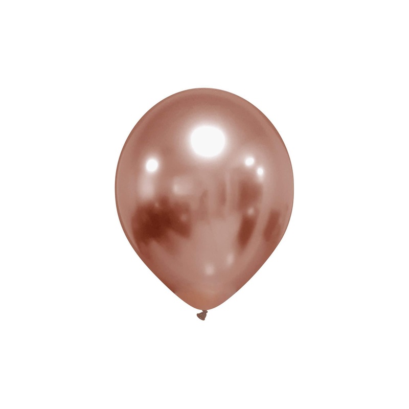 5" Cattex Titanium (Chrome/Mirror) Rose Gold Latex Balloons (100 Per Bag)