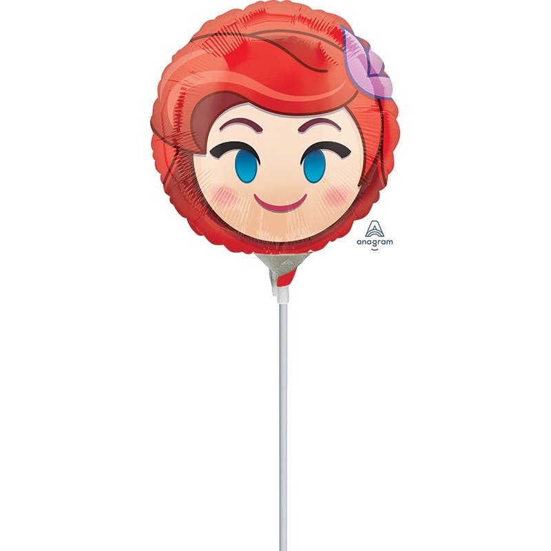 9" Airfill Only Ariel Emoji Balloon