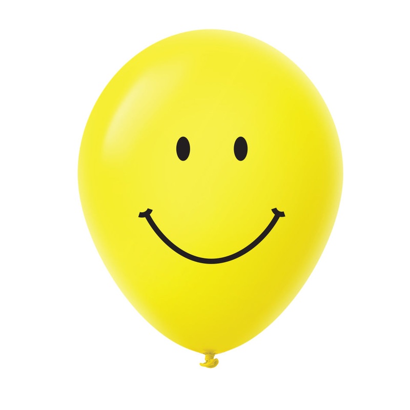 11" Smiley Face Latex Balloons (25 Count) Yellow