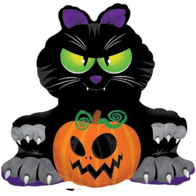 12" Airfill Only Little Black Cat Balloon