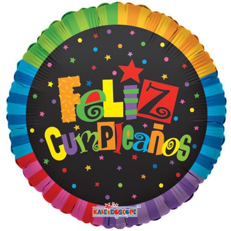 18" Jazzy Colors Feliz Cumpleanos Balloon (Spanish)