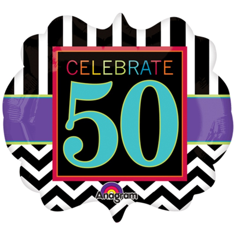 25" SuperShape Birthday Celebration 50 Balloon