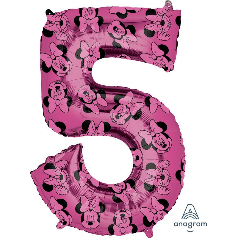 33" Minnie Mouse Forever Number 5 SuperShape Foil Balloon