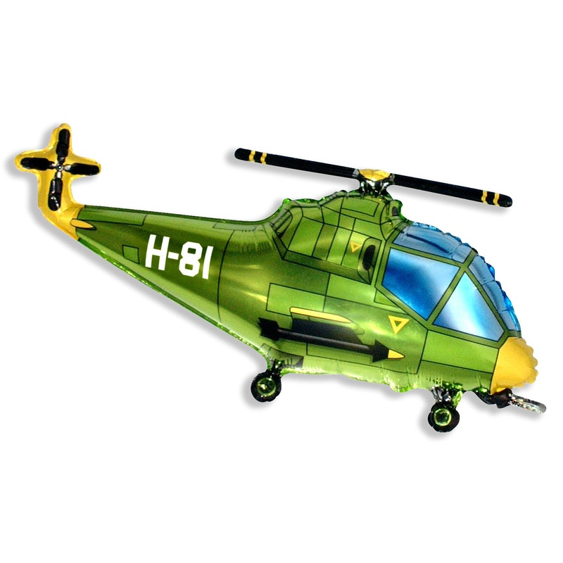 38" Helicopter Balloon Green
