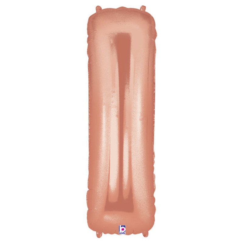 40" (34" Inflated) Foil Shape Megaloon Balloon Letter I Rose Gold
