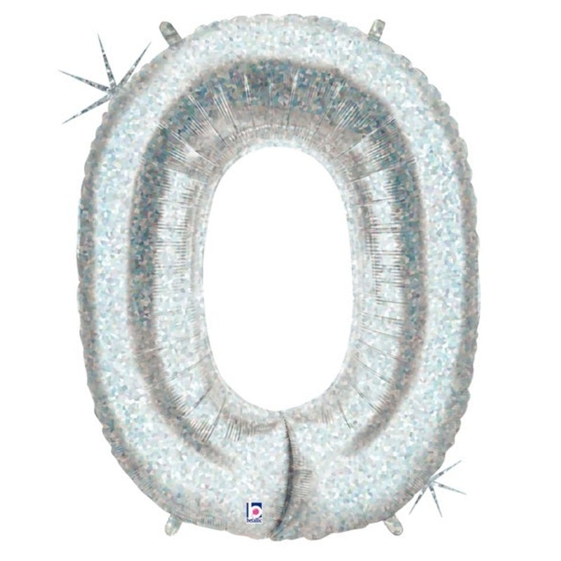 40" (34" Inflated) Holographic Number 0 Megaloon Balloon