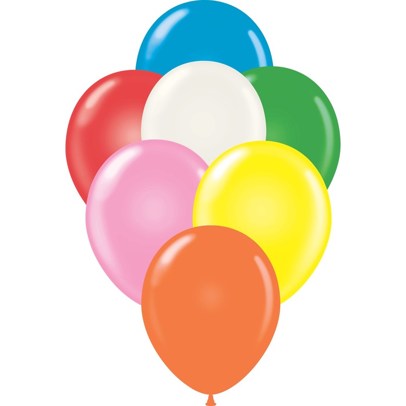 5 Inch Tuftex Latex Balloons (50 Per Bag) Standard Asst With White