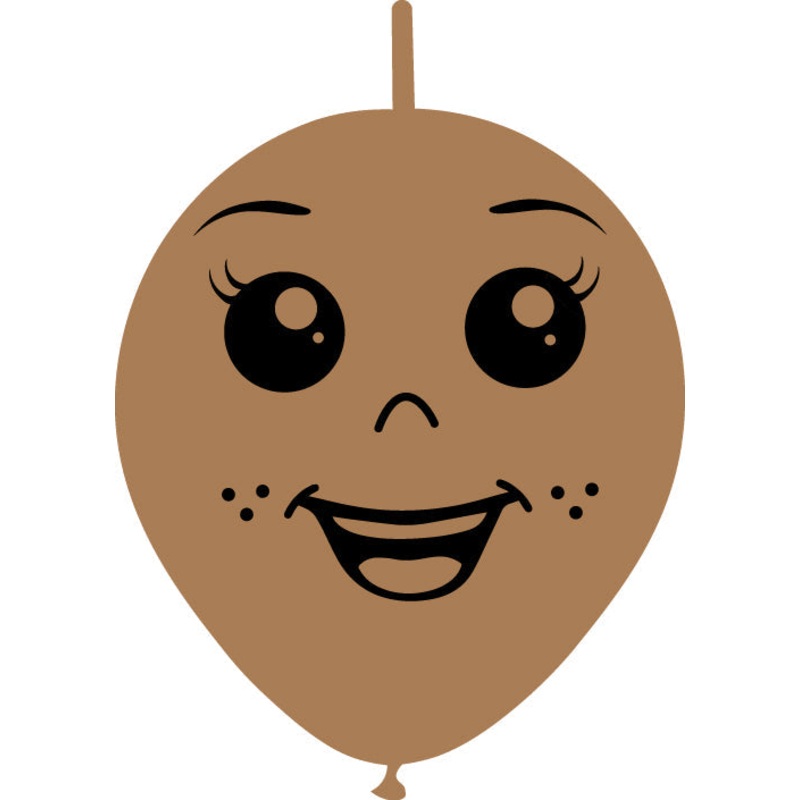 6" Linking Latex Balloons Single Sided (25 Per Bag) Face Print 04 Decomex Desert Sand