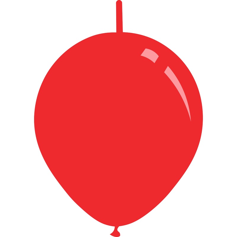 6" Metallic Red Decomex Linking Latex Balloons (100 Per Bag)