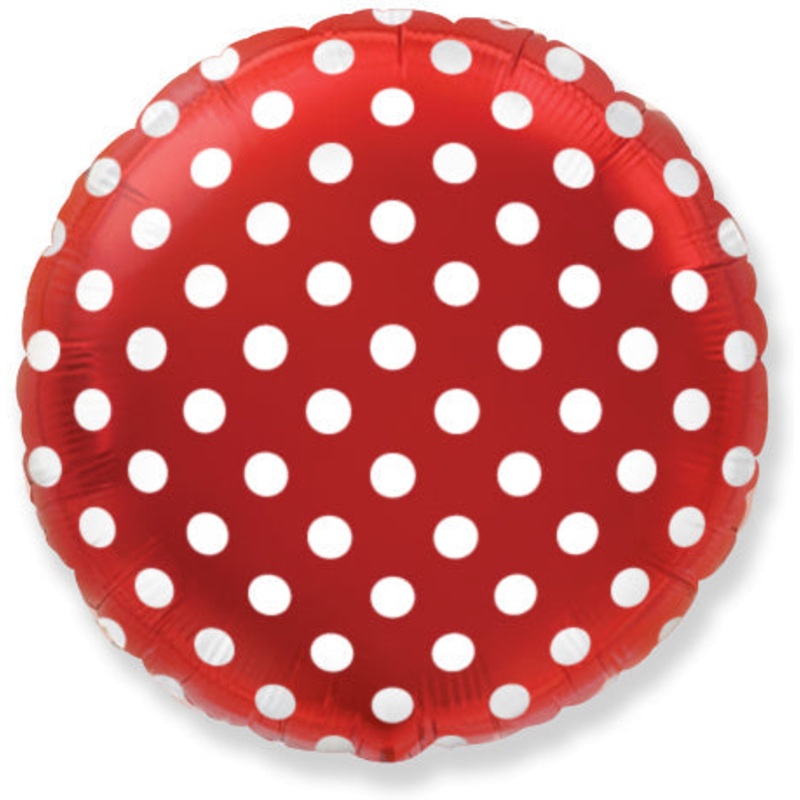 9" Round Dots Airfill Only Mini Balloon Red