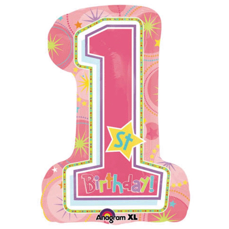 Super Shape One-derful Birthday Girl Mylar Balloon