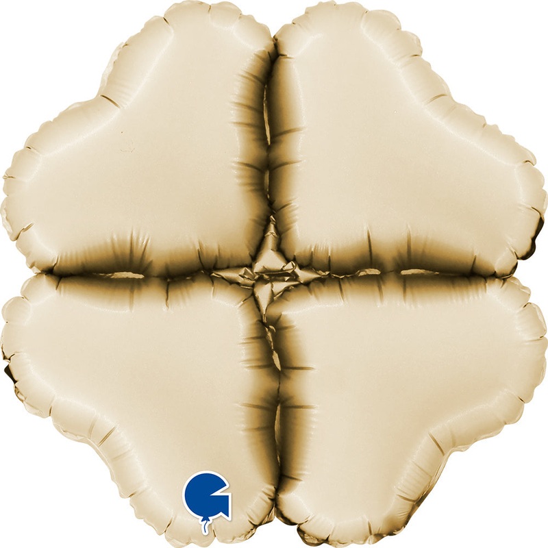 12" (15" Deflated) Standup Base Hearts Mini Satin Cream Foil Balloon