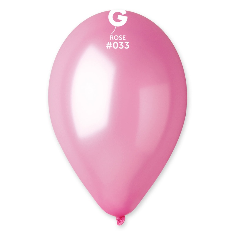 12" Gemar Latex Balloons (Bag of 50) Metallic Rose