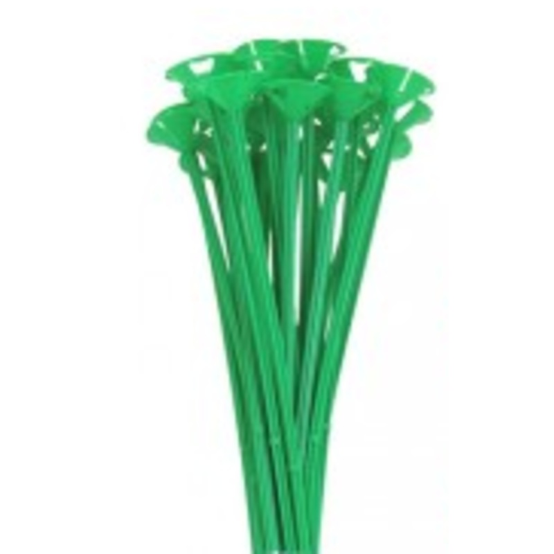 13" One Piece Cup and Balloon Stick-Green