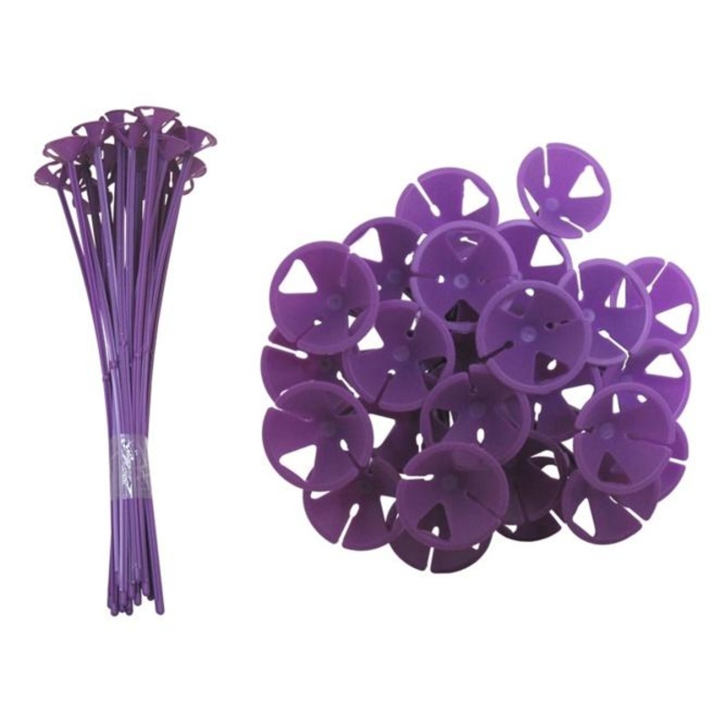 13" One Piece Cup and Balloon Stick-Purple