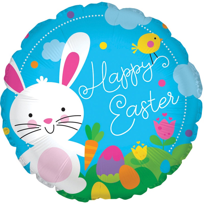 17" Easter Bunny Patch Foil Balloon