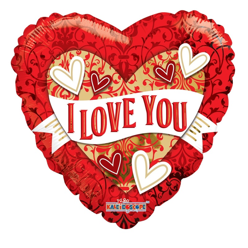18" I Love You Ornament Heart Foil Balloon