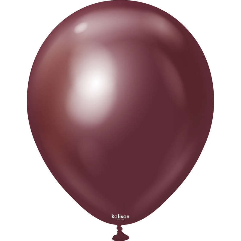 18" Kalisan Latex Balloons Mirror Burgundy (25 Per Bag)