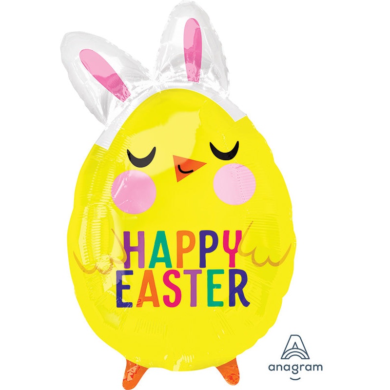 22" Chick with Bunny Ears Junior Shape Foil Balloon